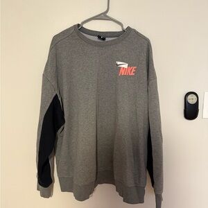 Nike Heather Gray Sweatshirt with Black Accents